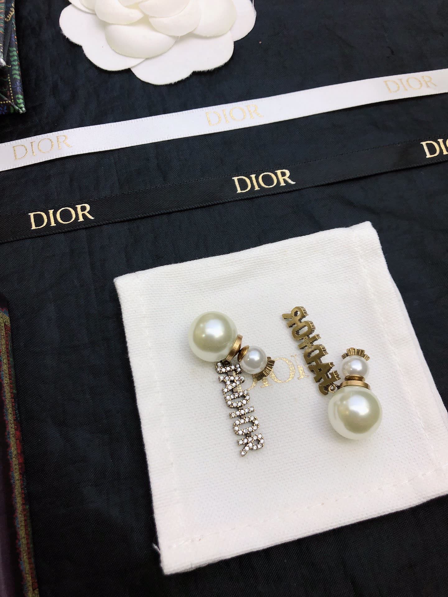 Dior Pearl and Crystal Earrings