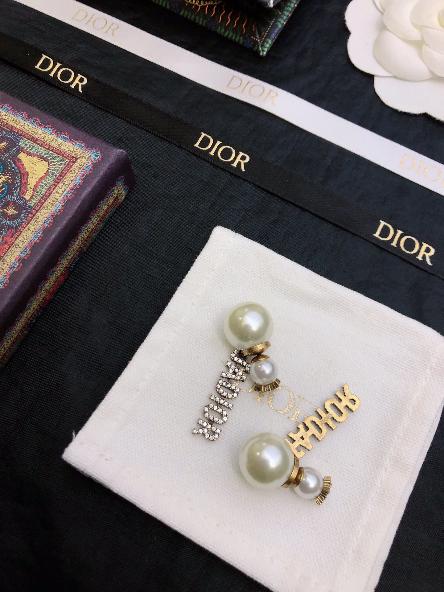 Dior Pearl and Crystal Earrings
