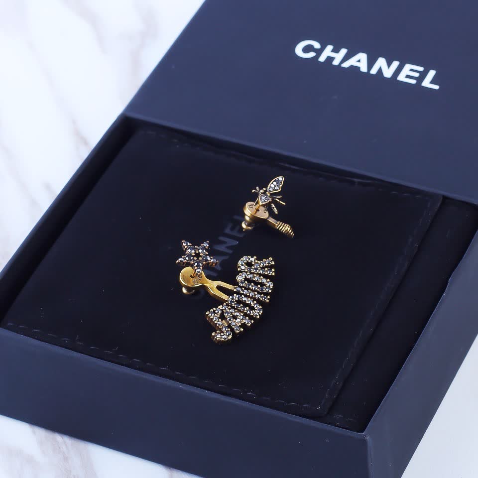 Chanel Bee and Star Stud Earrings