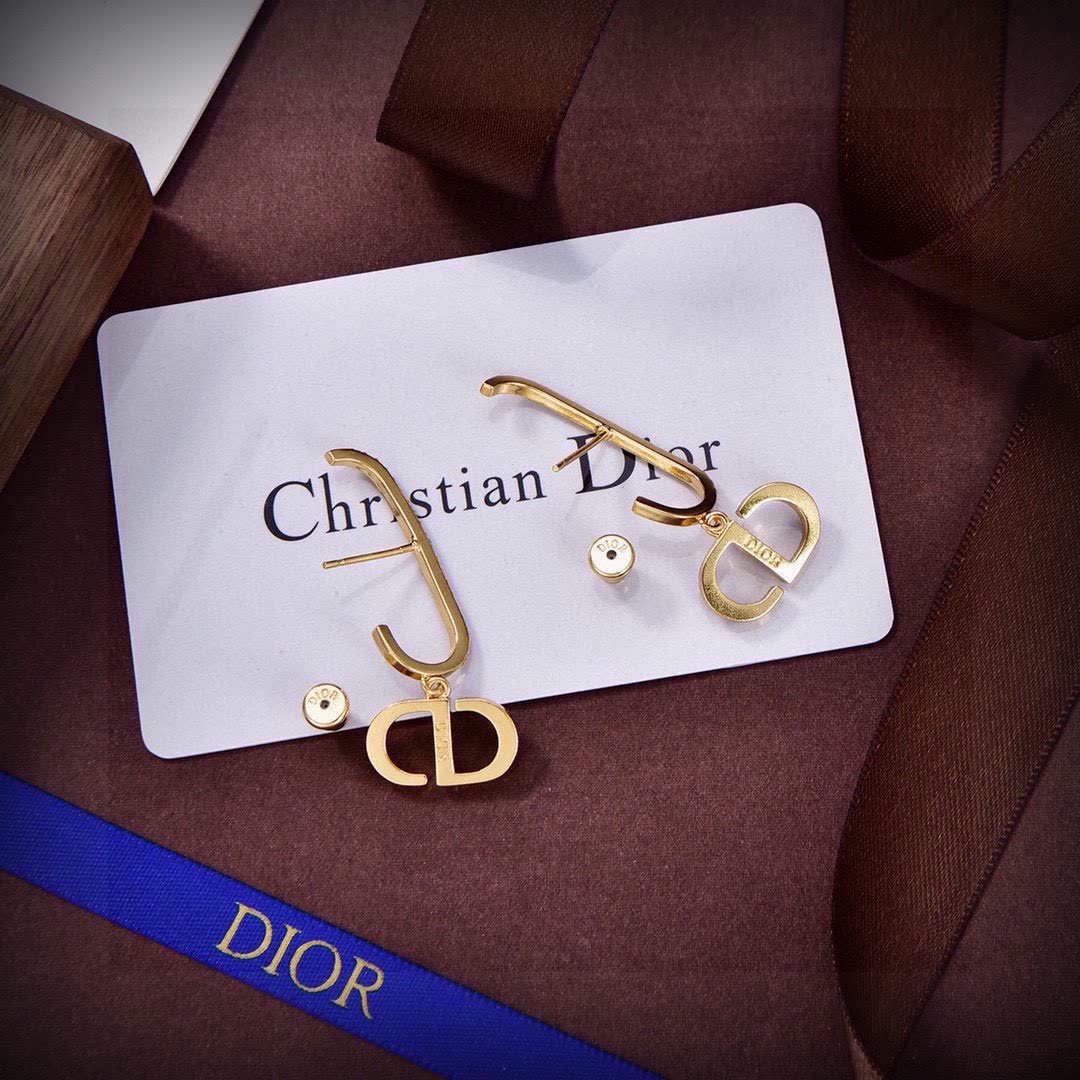 Dior CD Logo Multi-Color Crystal Earrings