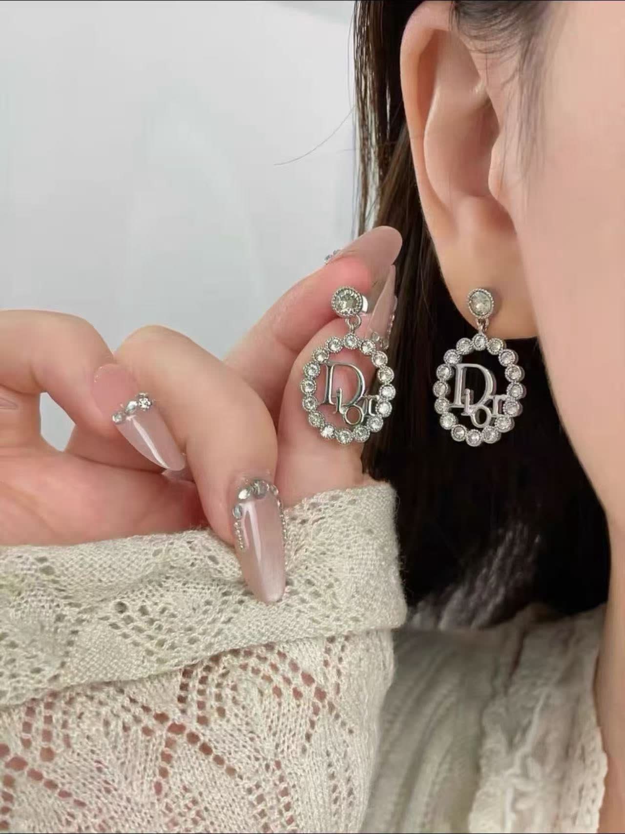 Dior Oblique Logo Earrings