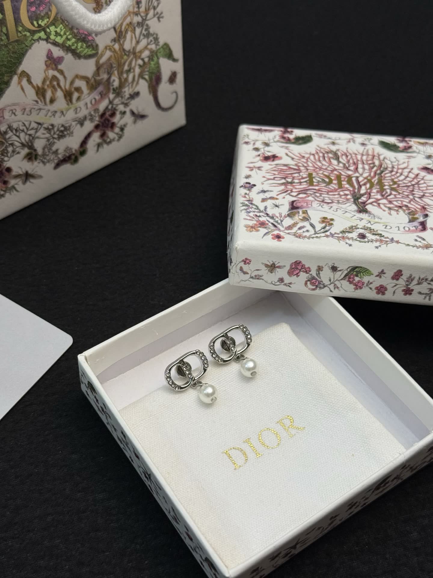 Christian Dior Double 'C' Pearl Earrings