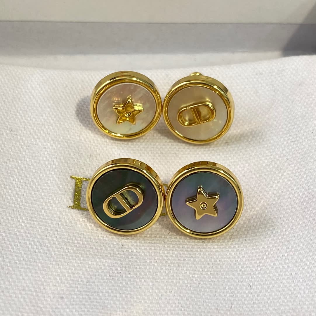 Dior Earrings - Star and Logo Design Dior Earrings - Star and Logo Design