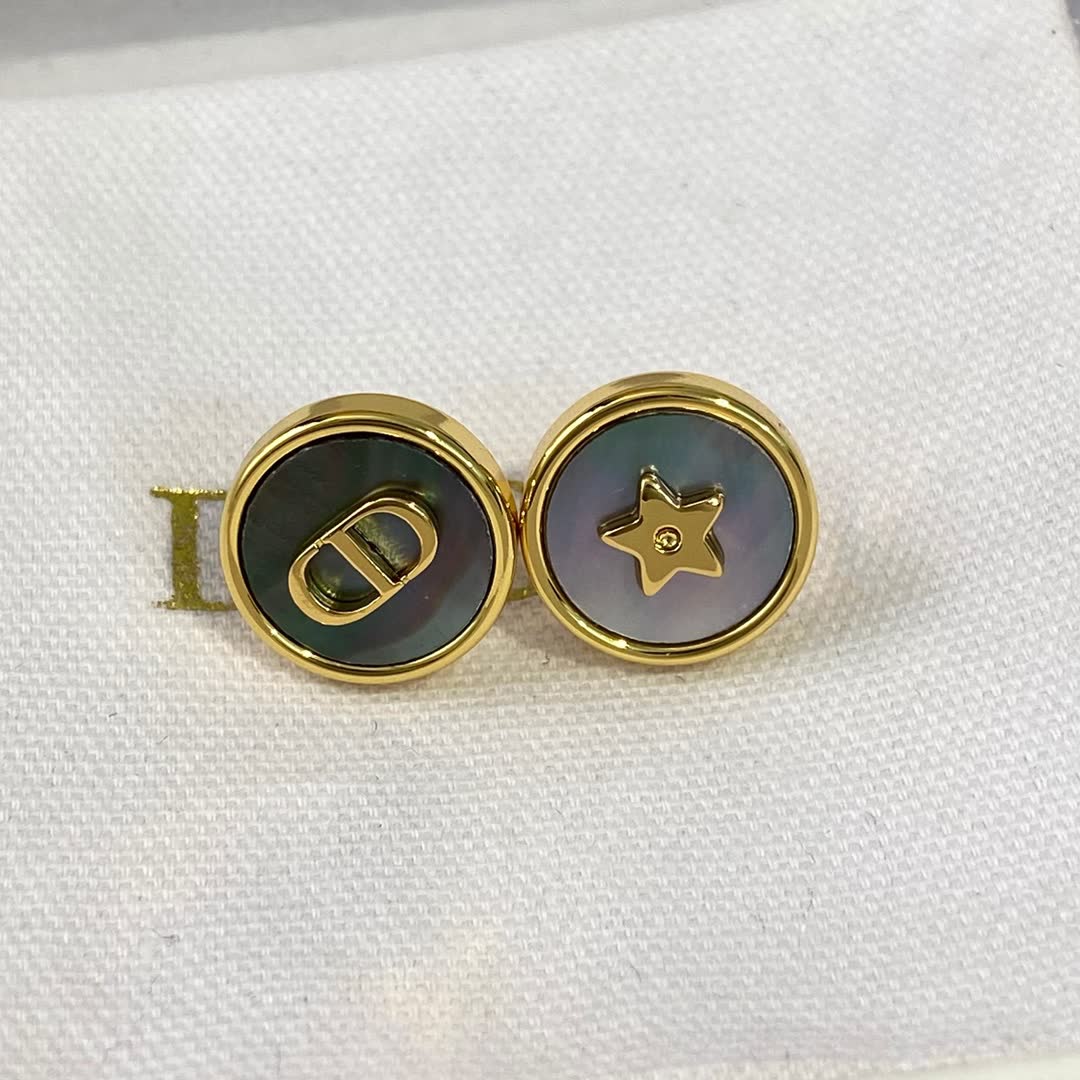Dior Earrings - Star and Logo Design