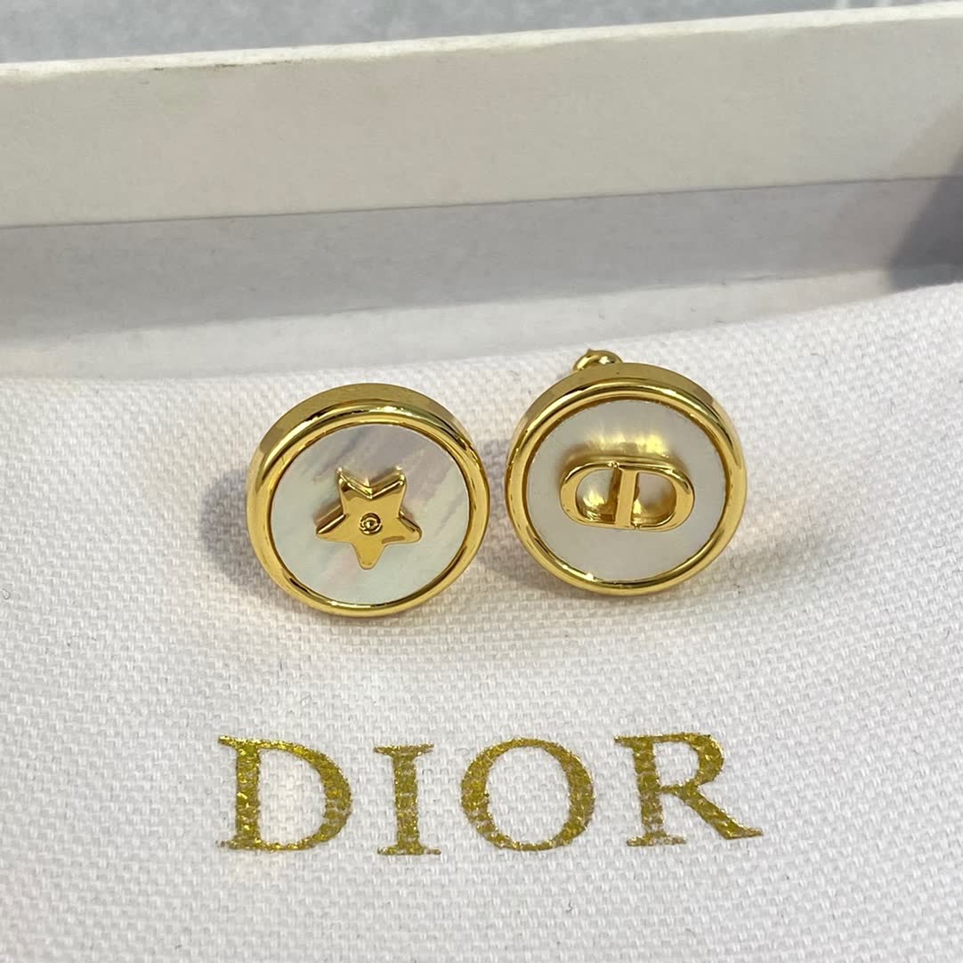 Dior Earrings - Star and Logo Design