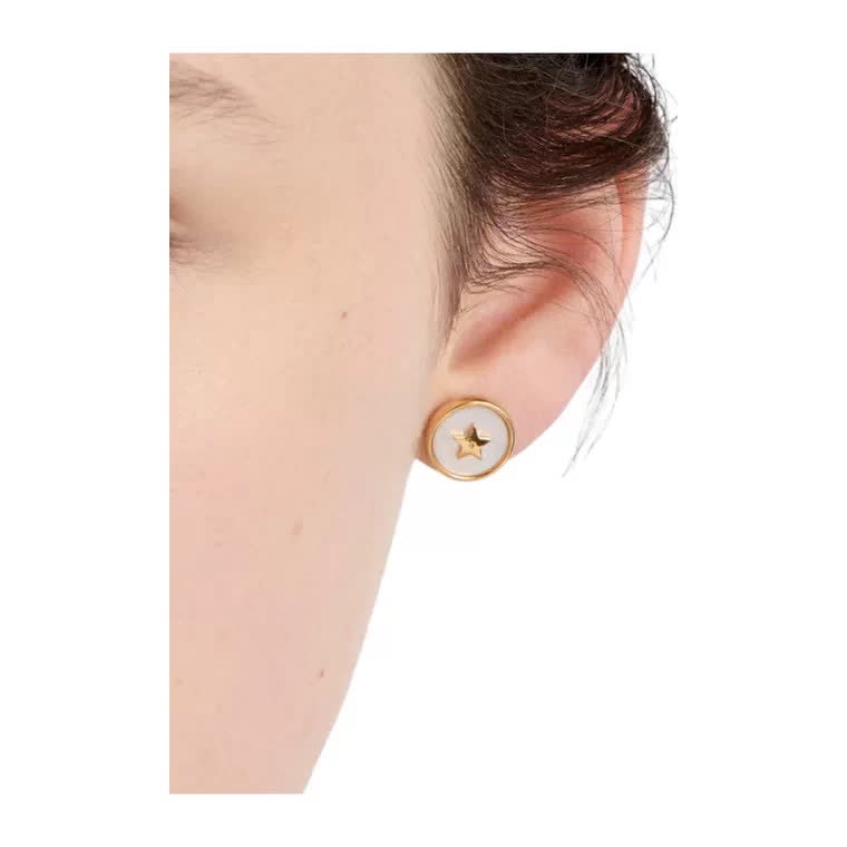 Dior Earrings - Star and Logo Design