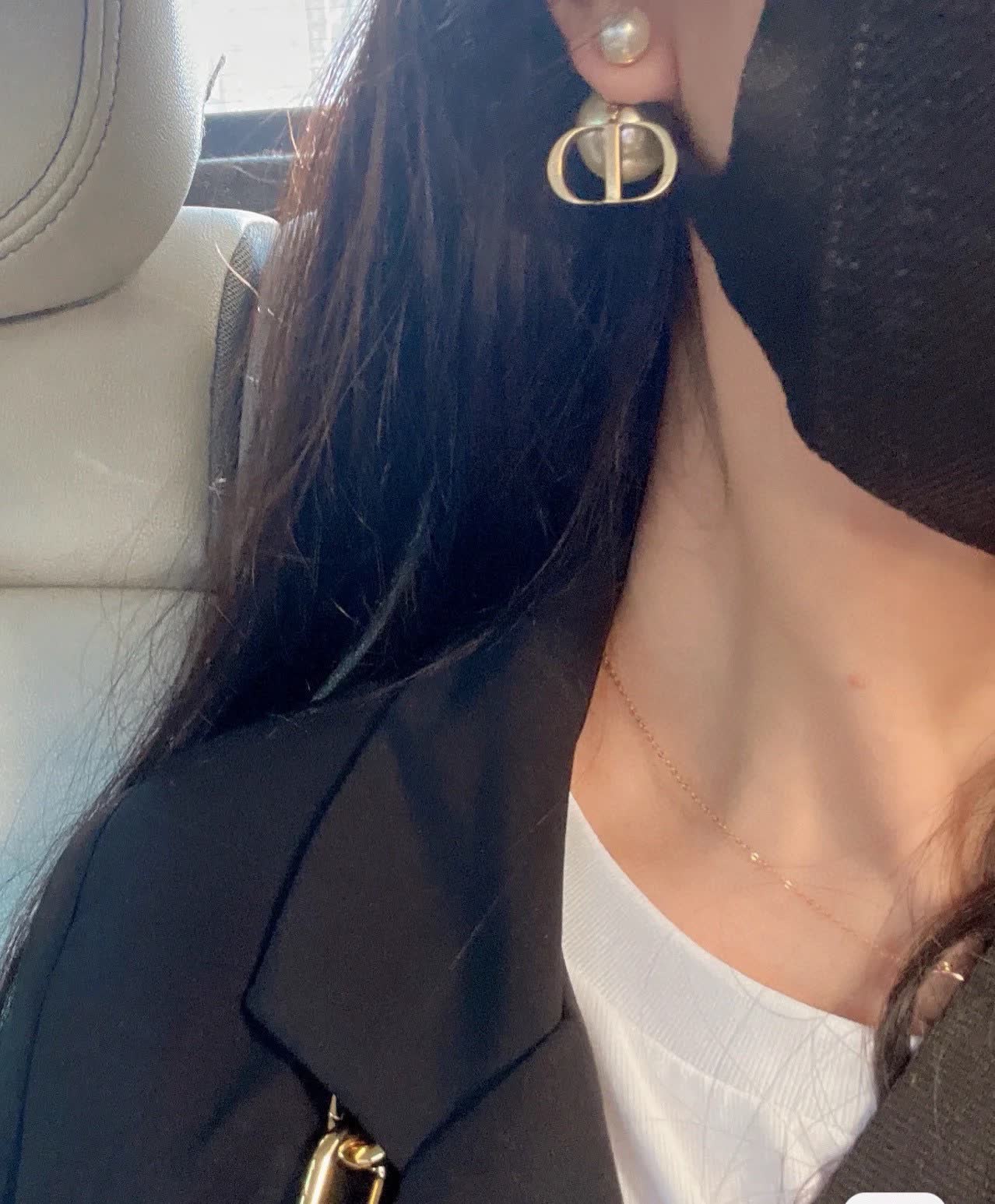 Dior Gold Tone Pearl Earrings