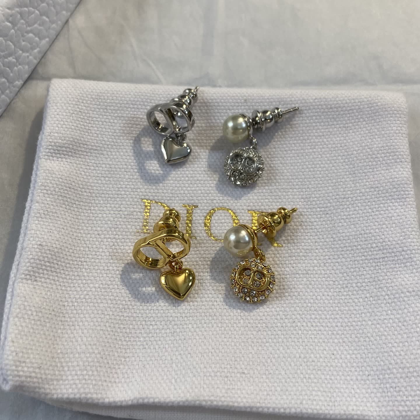 Dior Pearl and Heart Earrings Dior Pearl and Heart Earrings