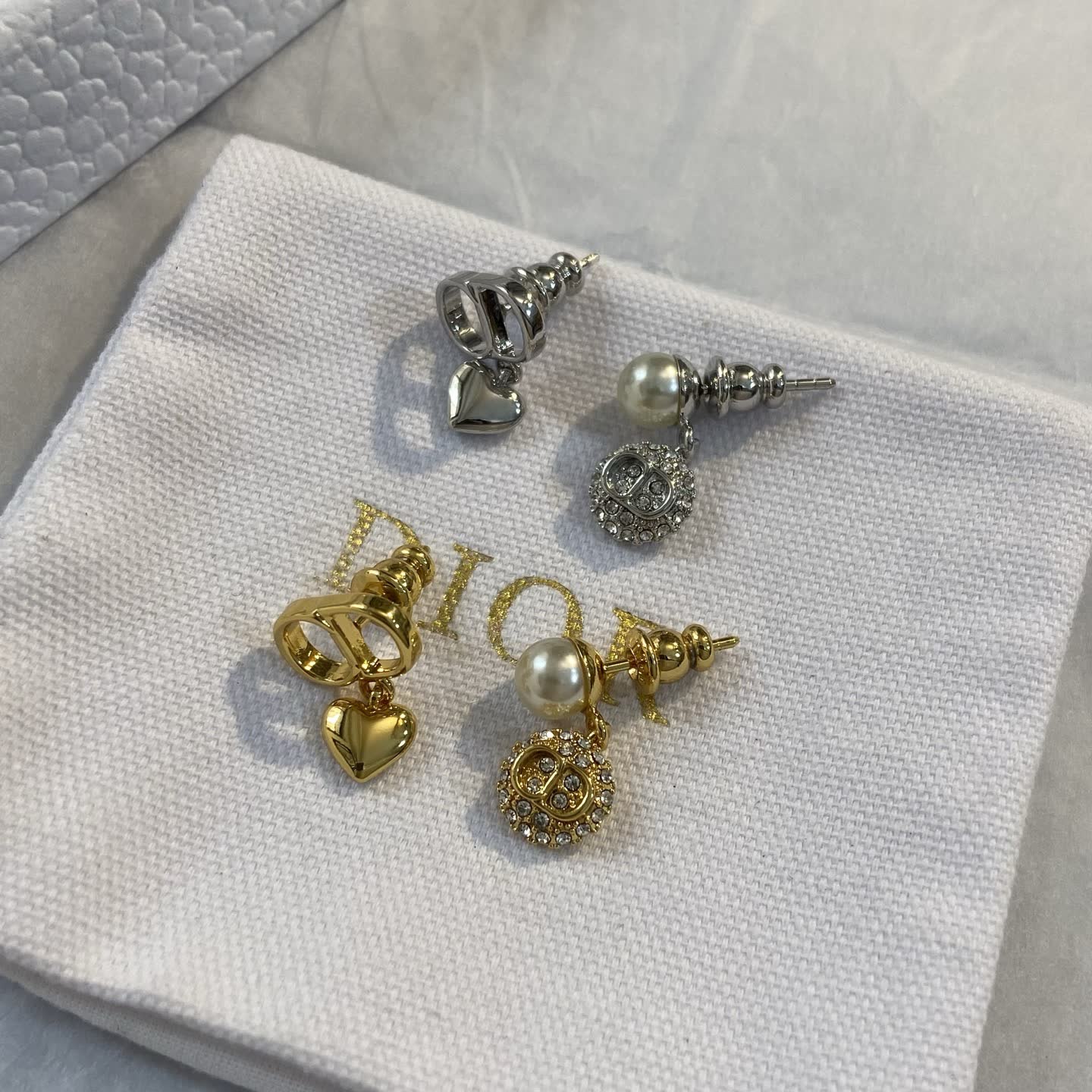 Dior Pearl and Heart Earrings