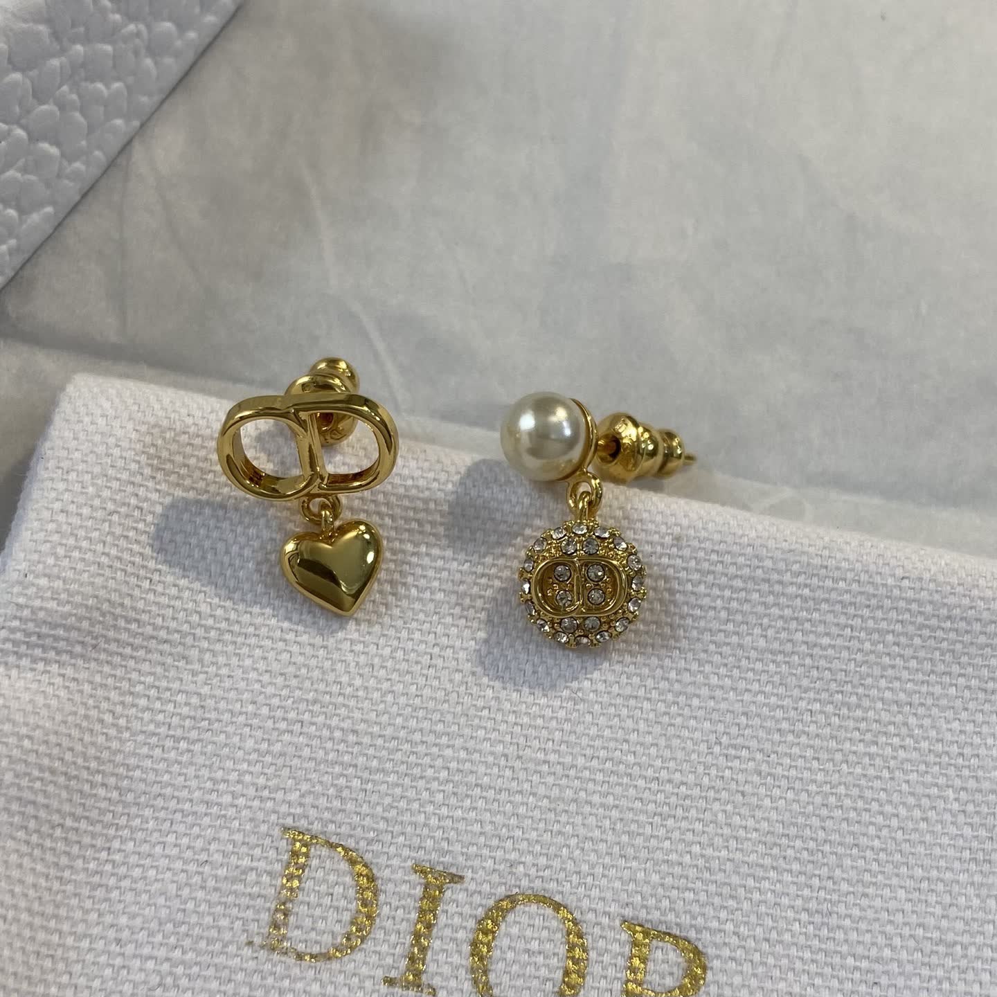 Dior Pearl and Heart Earrings