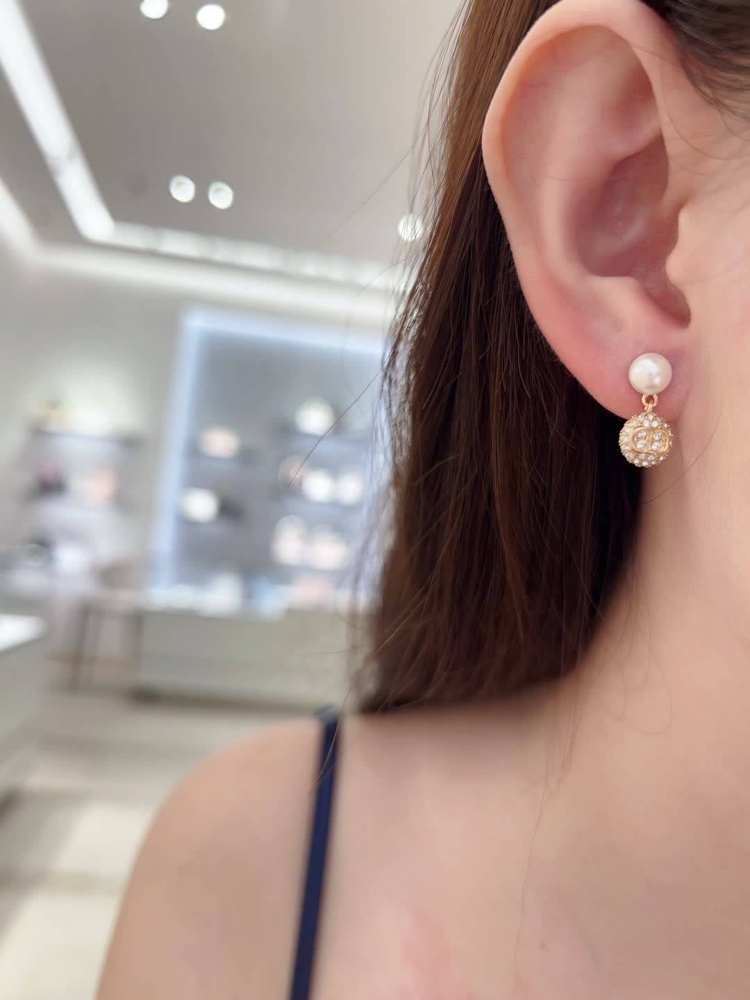 Dior Pearl and Heart Earrings