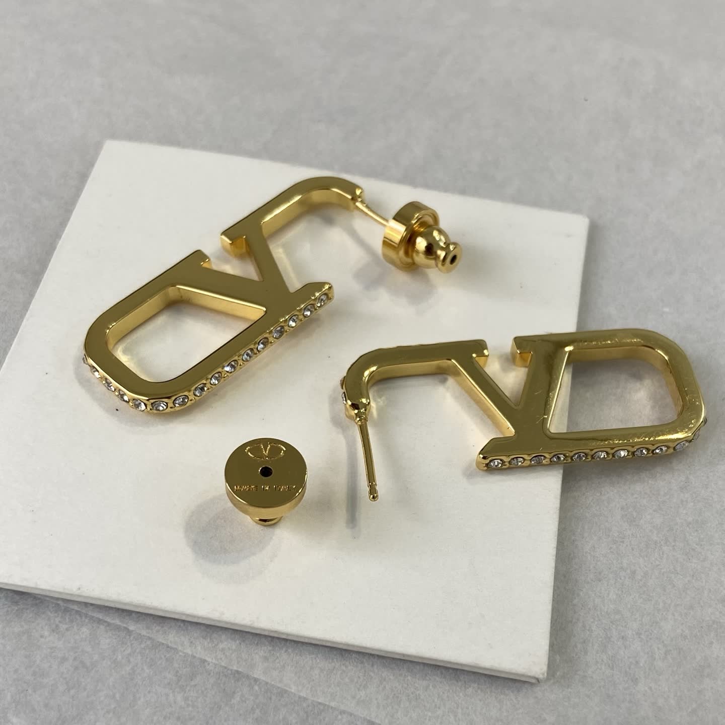 Dior Gold Tone 'CD' Logo Earrings Dior Gold Tone 'CD' Logo Earrings