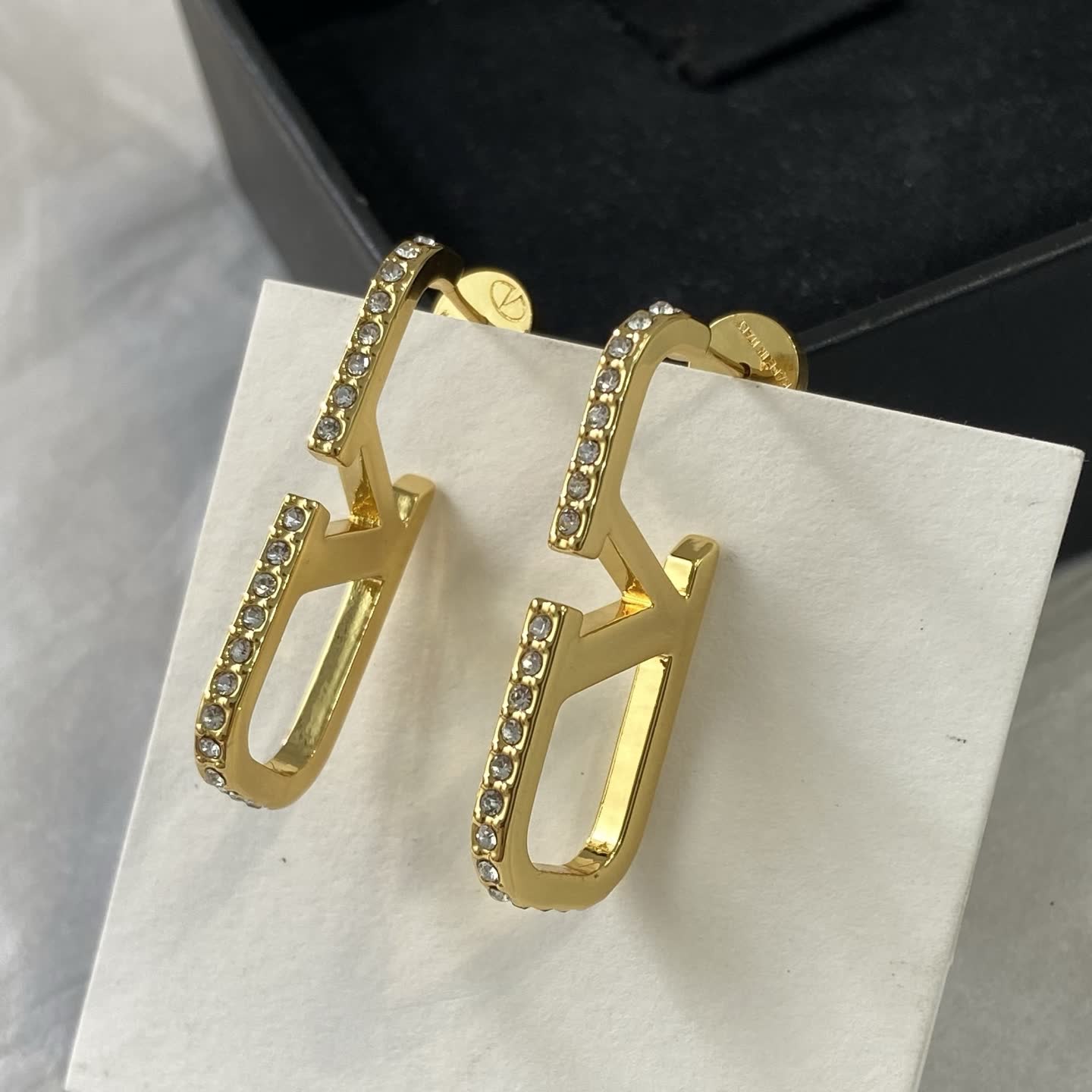 Dior Gold Tone 'CD' Logo Earrings