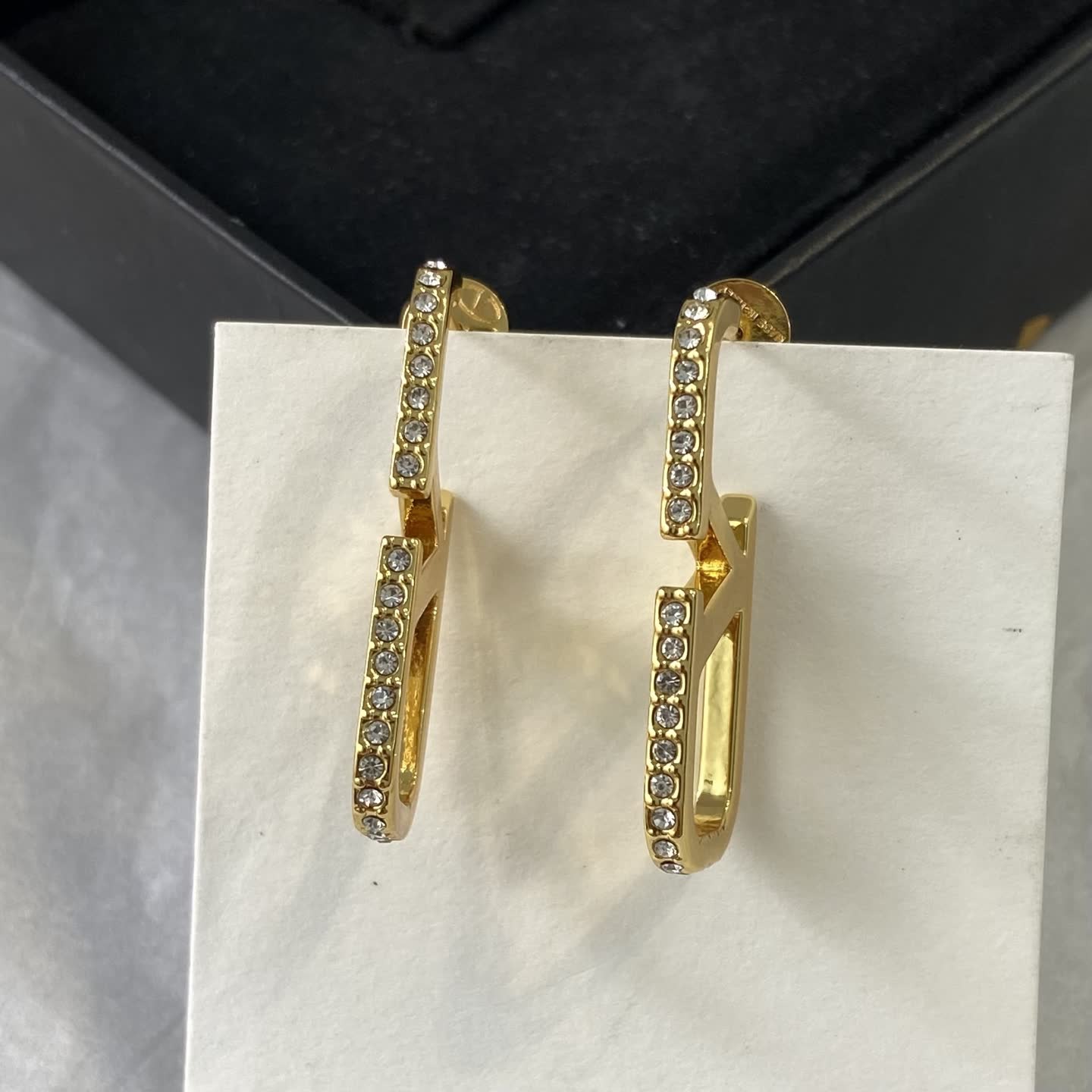 Dior Gold Tone 'CD' Logo Earrings