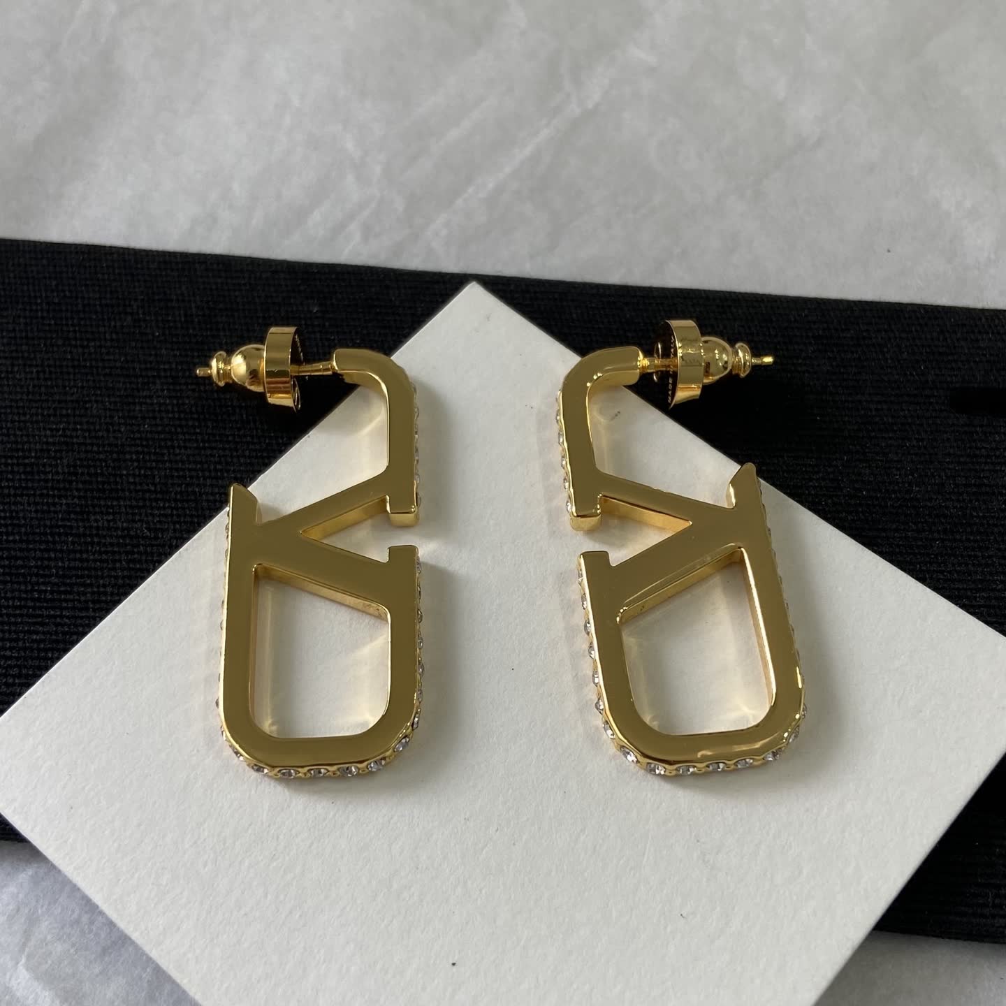 Dior Gold Tone 'CD' Logo Earrings