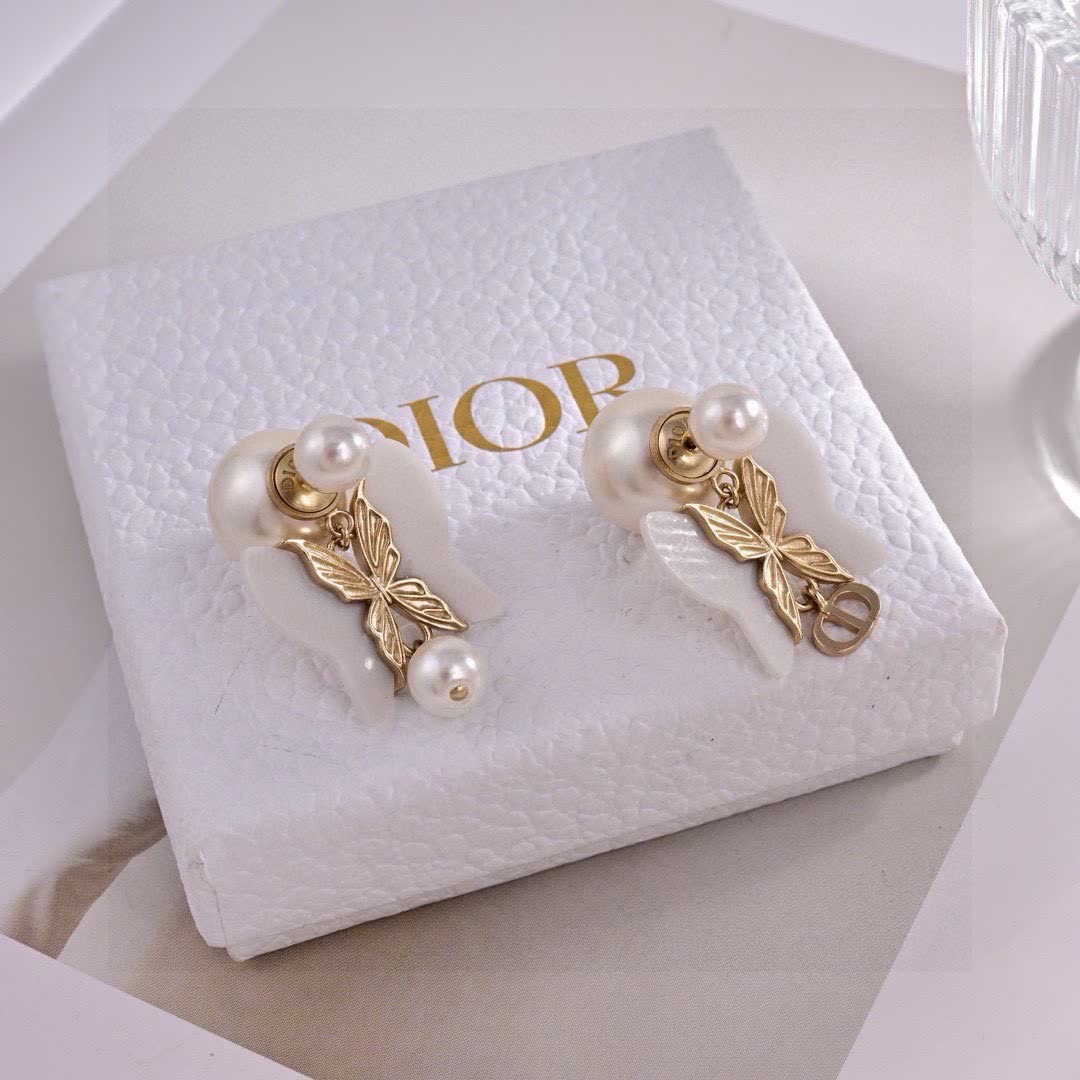 Dior Butterfly Pearl Earrings