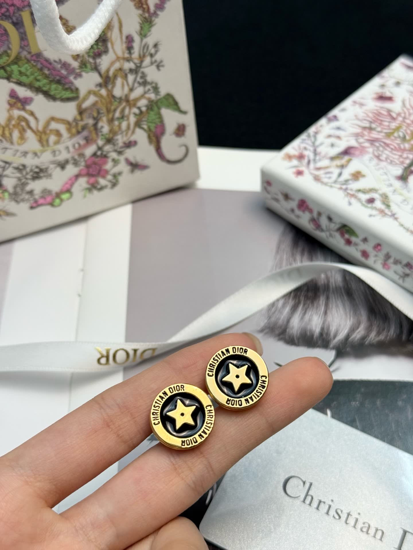 Christian Dior Star Stud Earrings