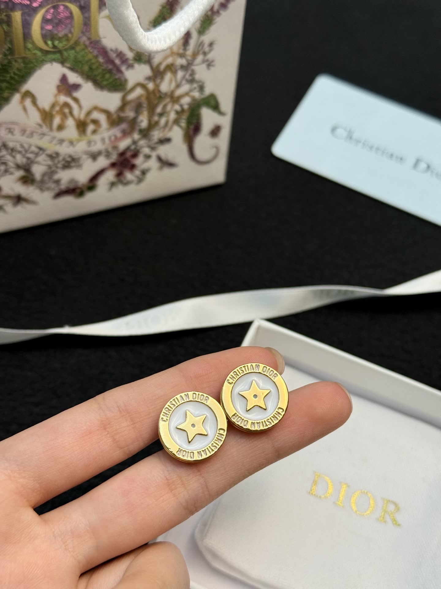 Christian Dior Star Stud Earrings