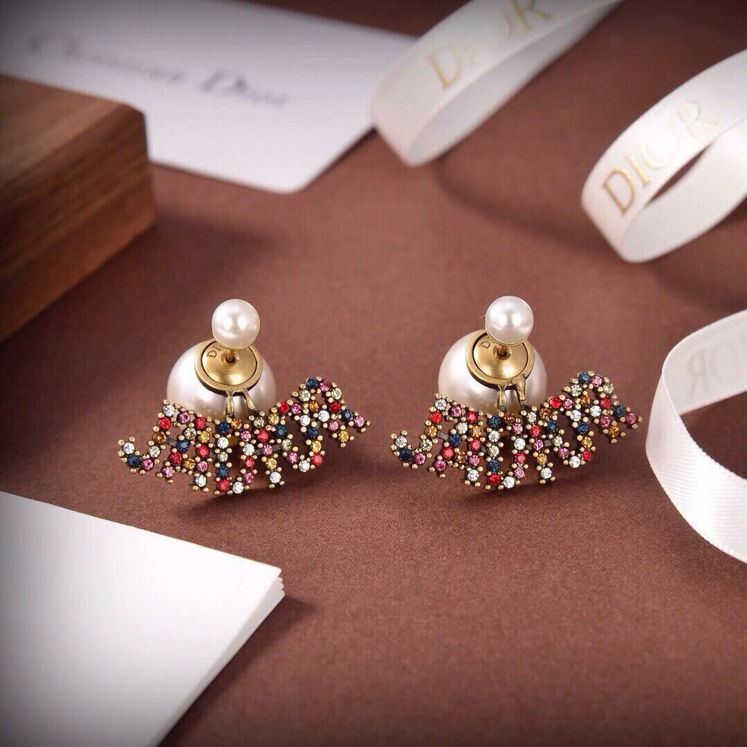 Dior Crystal Wing Stud Earrings