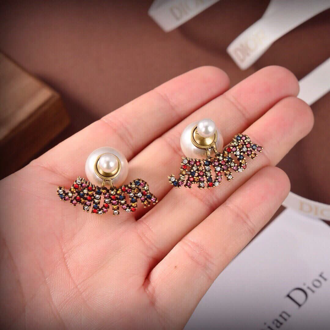 Dior Crystal Wing Stud Earrings
