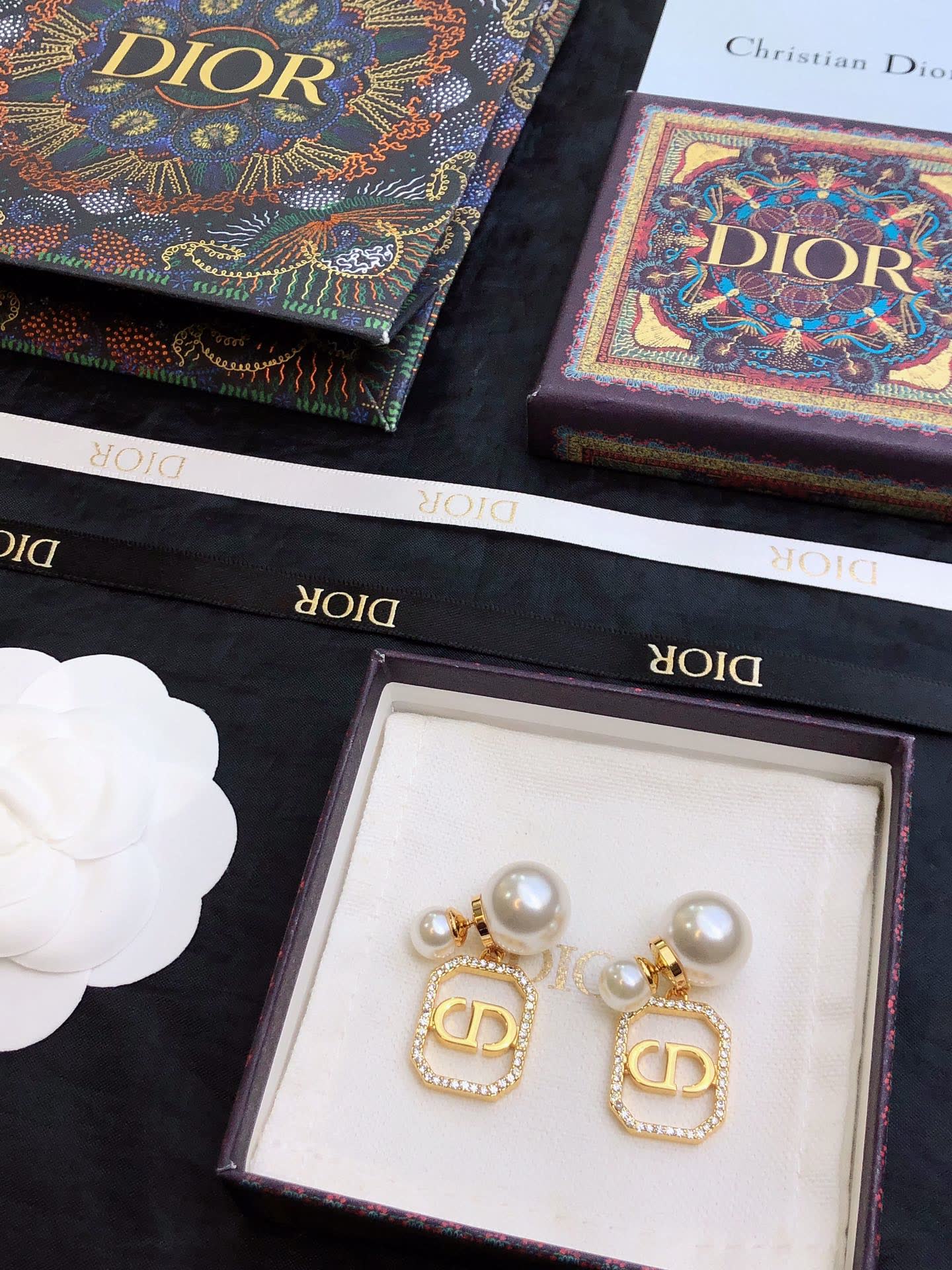 Dior Pearl & Crystal Earrings Dior Pearl & Crystal Earrings