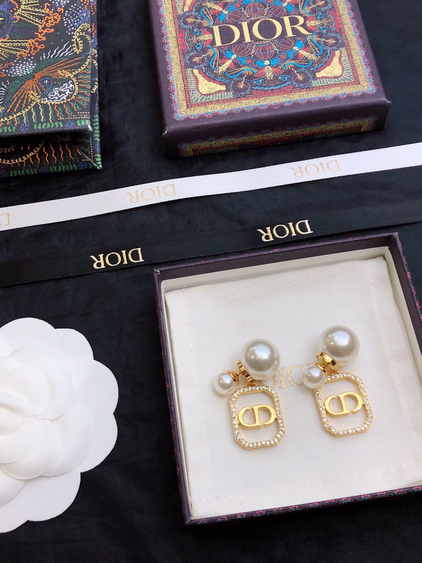 Dior Pearl & Crystal Earrings