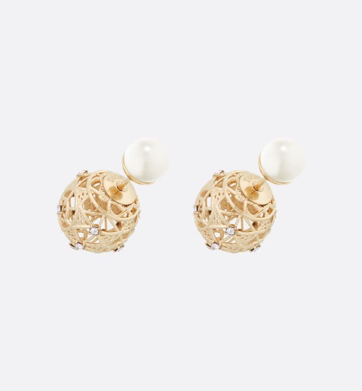 Dior Gold-Tone Filigree Pearl Earrings