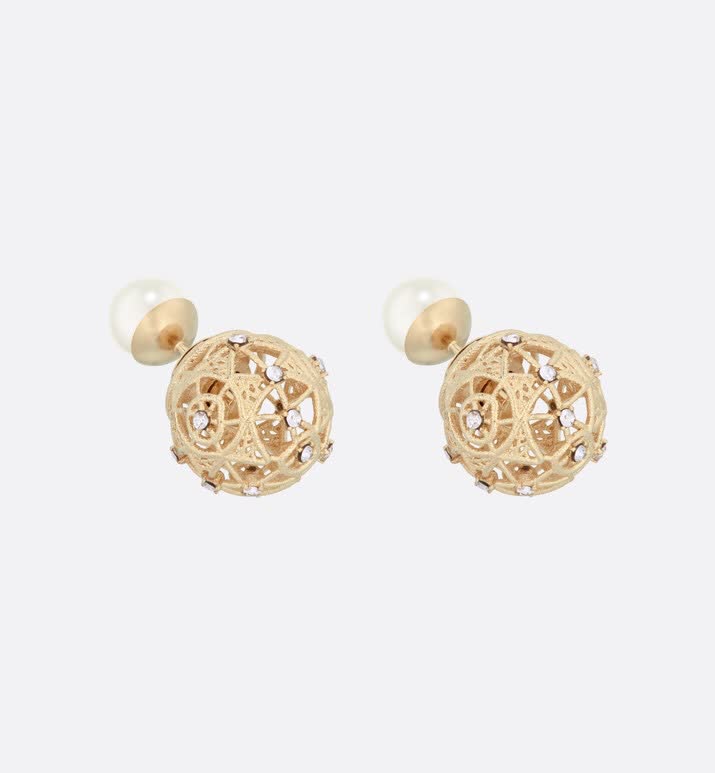 Dior Gold-Tone Filigree Pearl Earrings