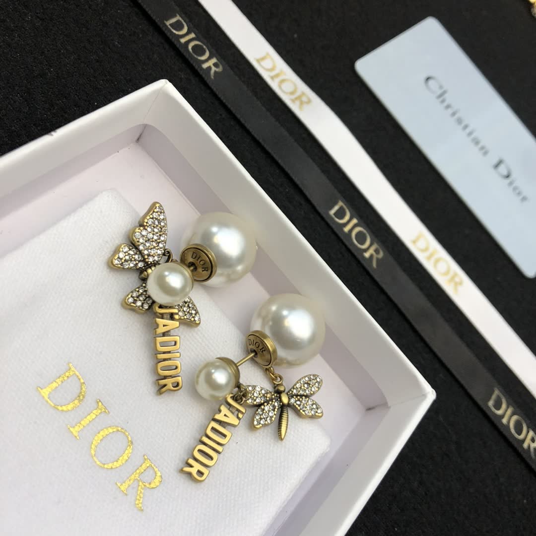 Dior J'Adior Pearl Butterfly Earrings Dior J'Adior Pearl Butterfly Earrings