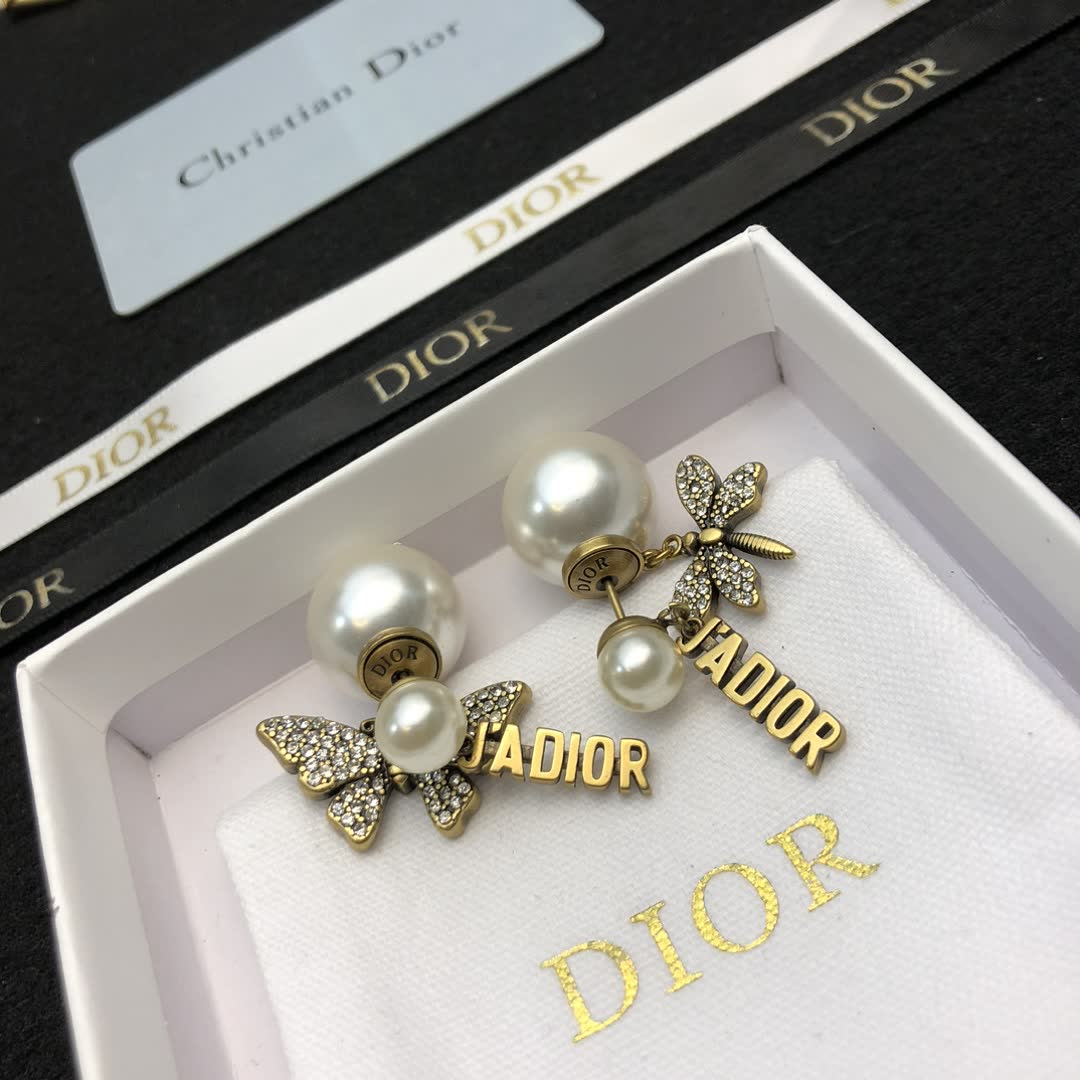 Dior J'Adior Pearl Butterfly Earrings