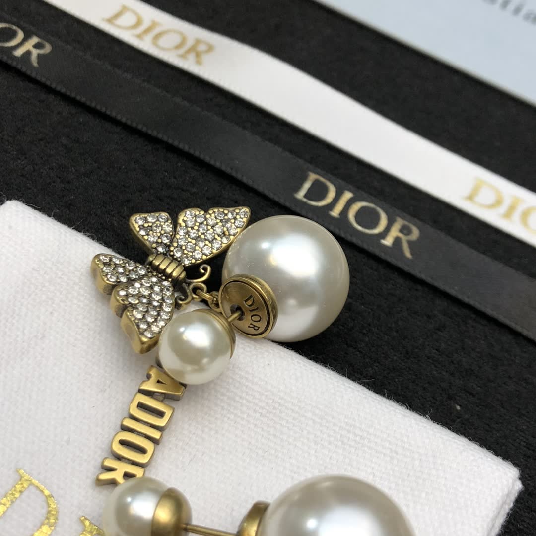 Dior J'Adior Pearl Butterfly Earrings