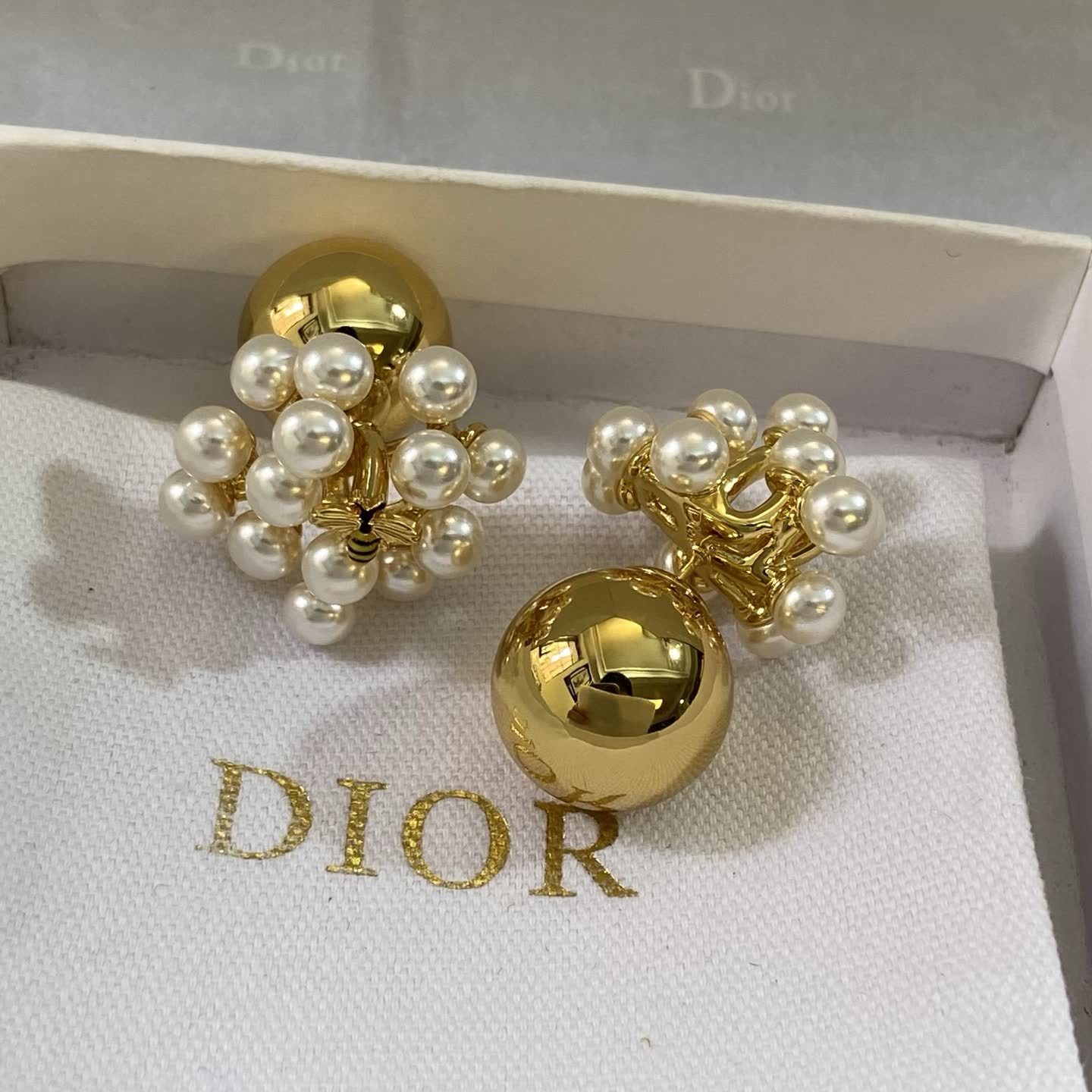 Dior Gold and Pearl Clip-On Earrings Dior Gold and Pearl Clip-On Earrings