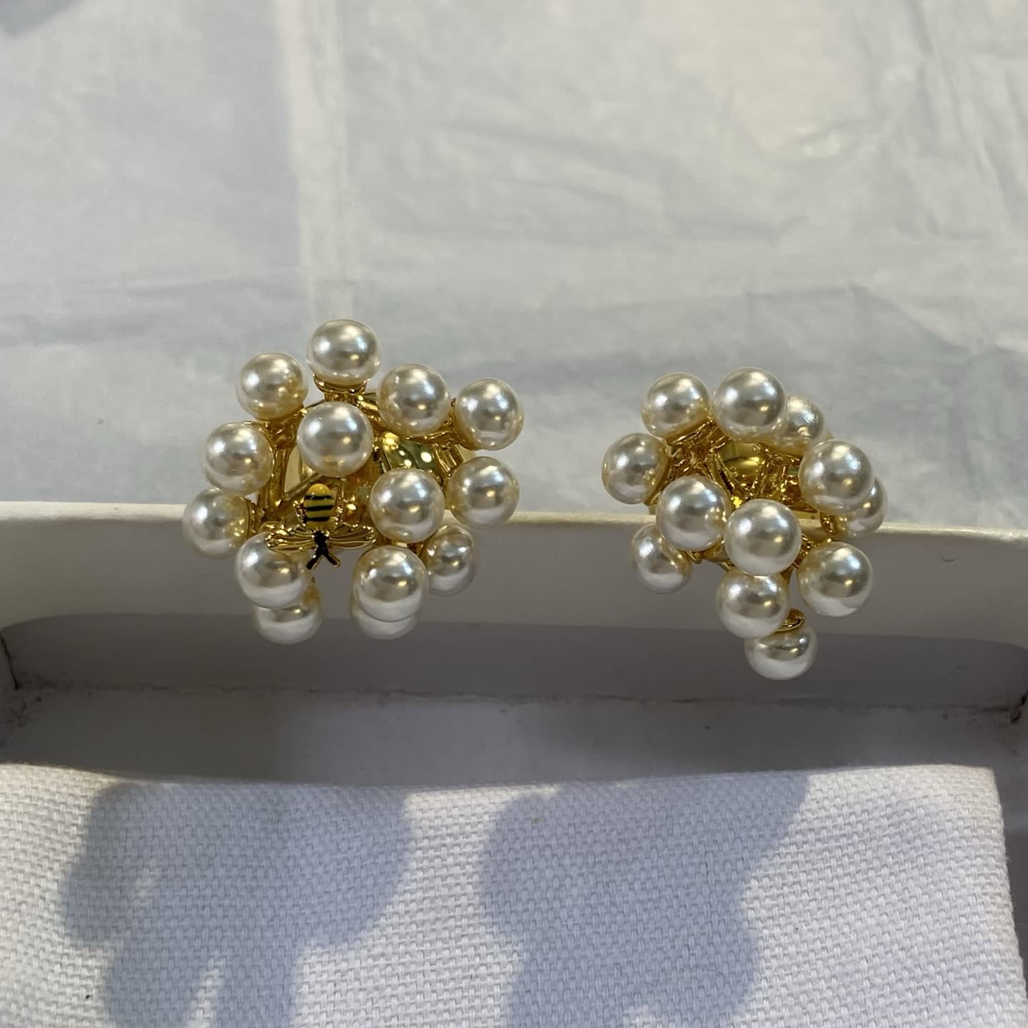 Dior Gold and Pearl Clip-On Earrings