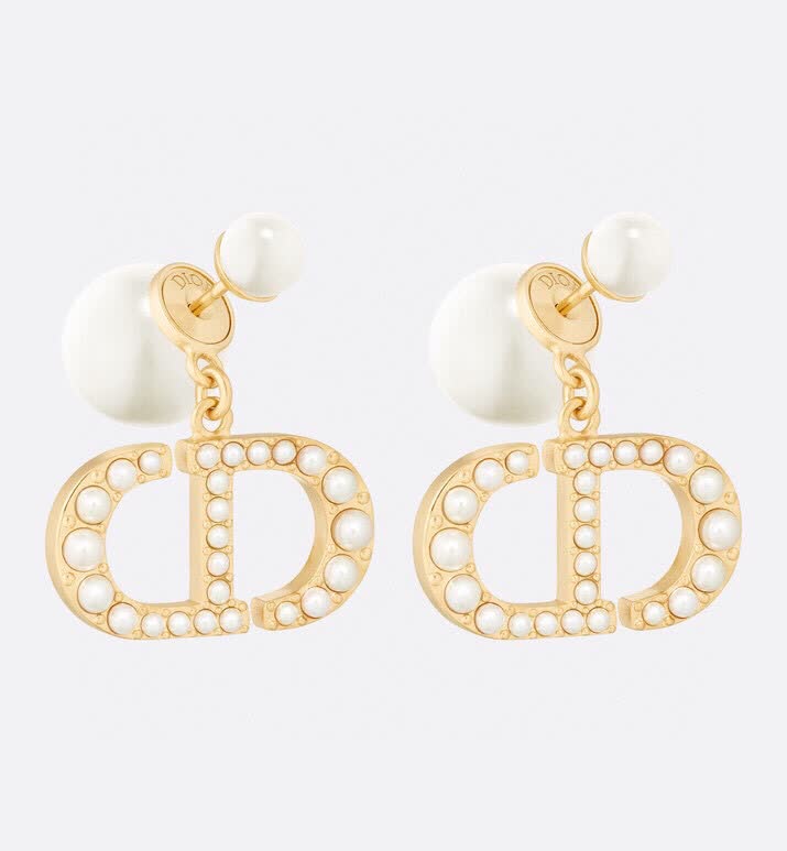 Dior CD Logo Pearl Earrings Dior CD Logo Pearl Earrings