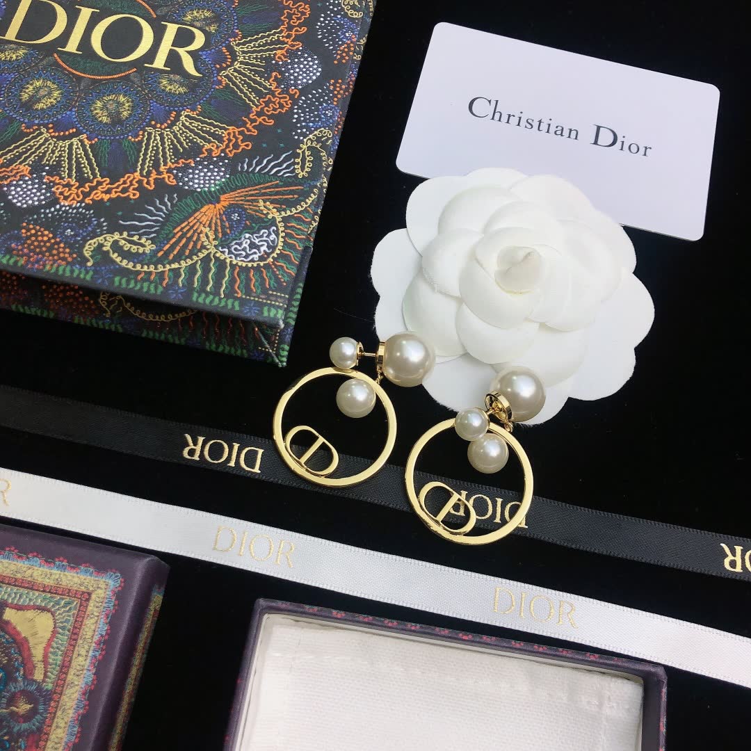 Christian Dior Pearl Hoop Earrings Christian Dior Pearl Hoop Earrings