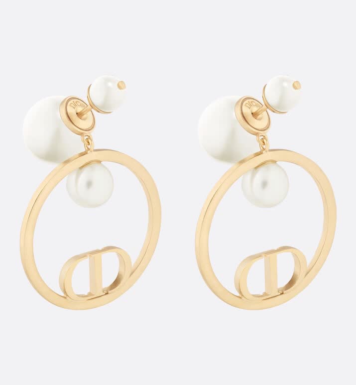 Christian Dior Pearl Hoop Earrings