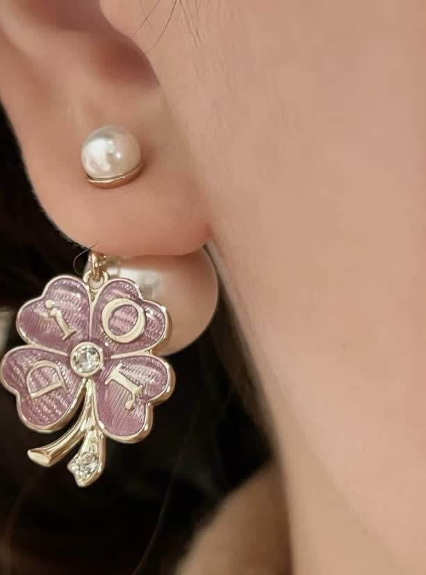 Dior Pearl Clover Earrings