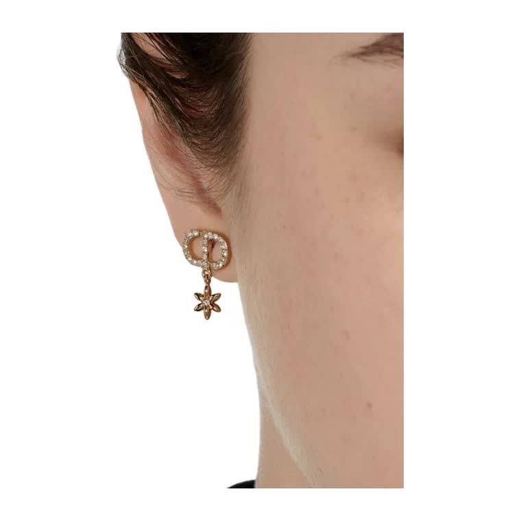 Dior CD Logo Pearl Earrings