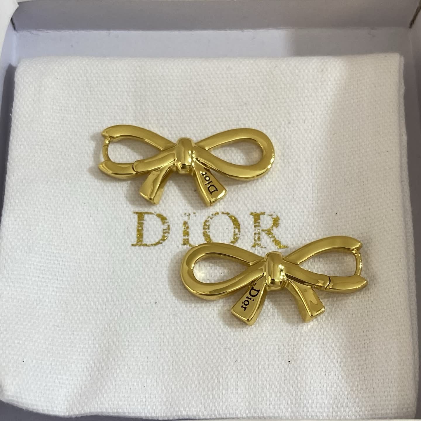 Dior Gold Bow Stud Earrings Dior Gold Bow Stud Earrings