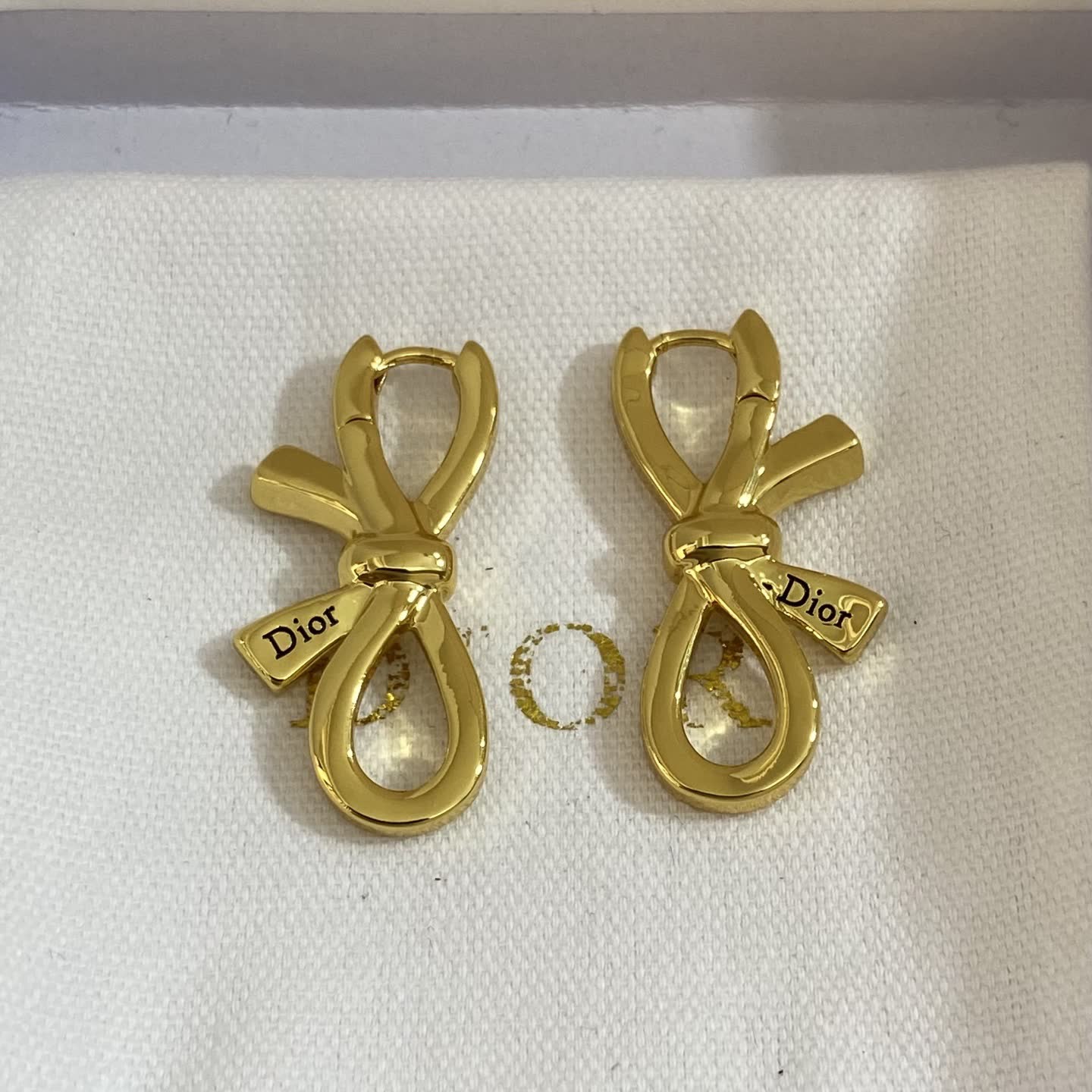 Dior Gold Bow Stud Earrings