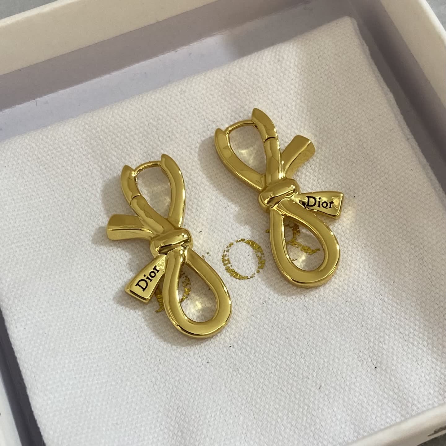 Dior Gold Bow Stud Earrings