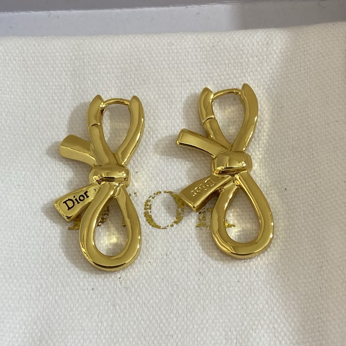 Dior Gold Bow Stud Earrings