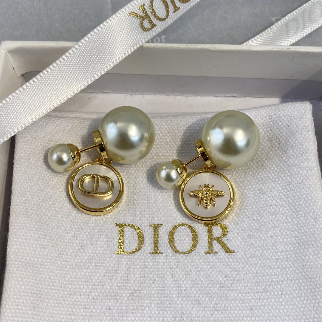 Dior Pearl Bee Earrings