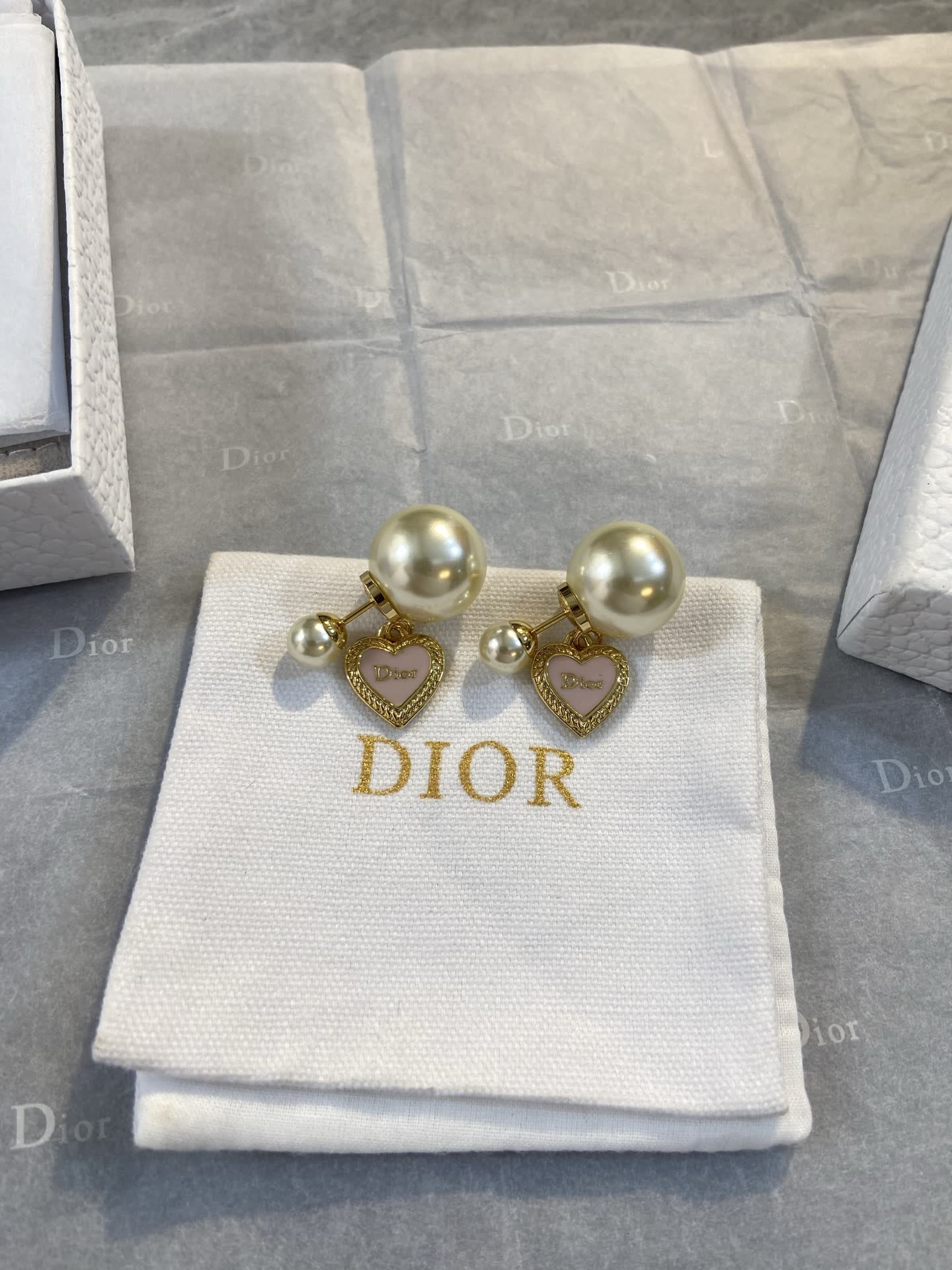 Dior Pearl Heart Earrings