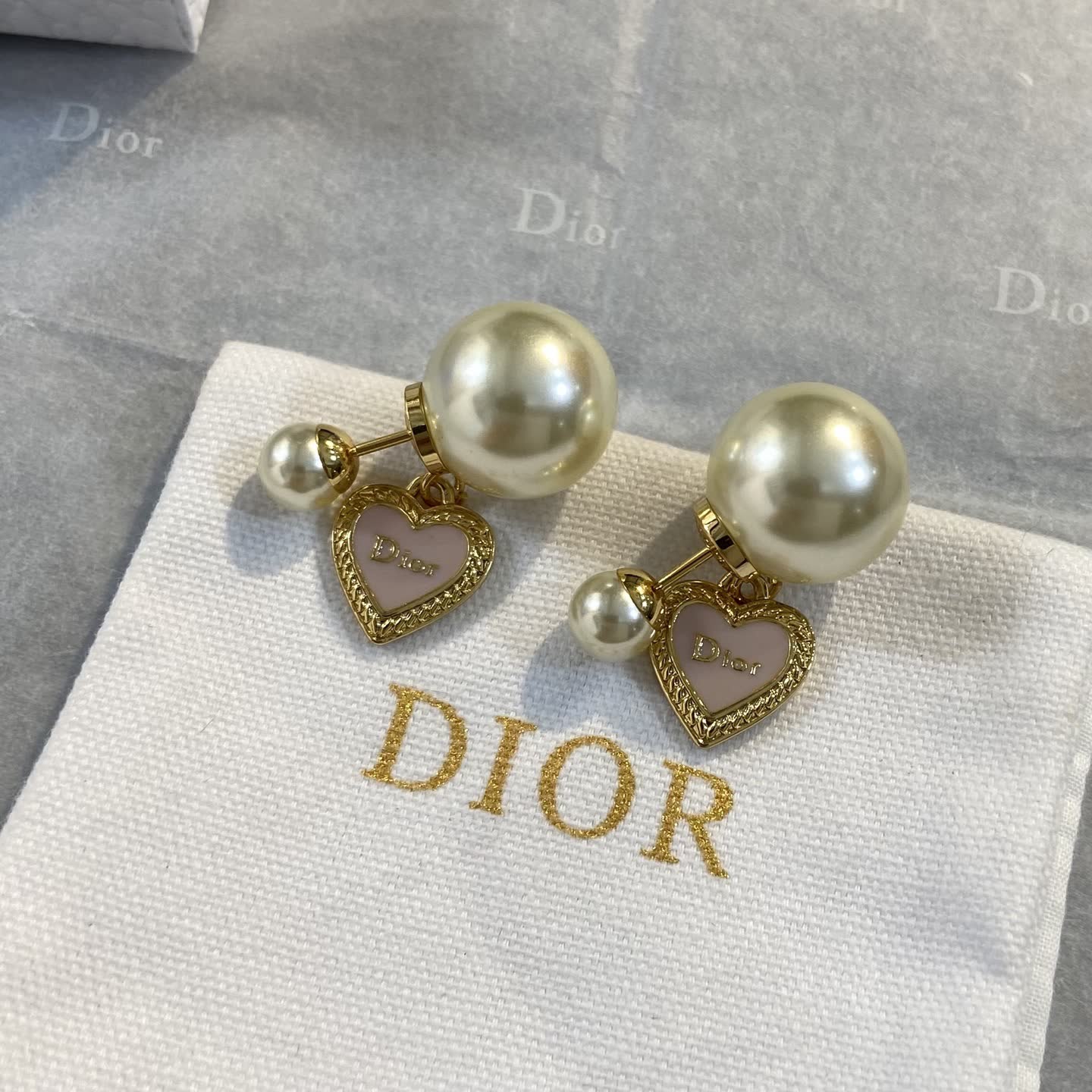 Dior Pearl Heart Earrings