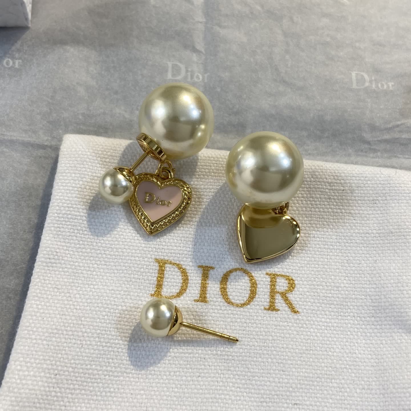 Dior Pearl Heart Earrings