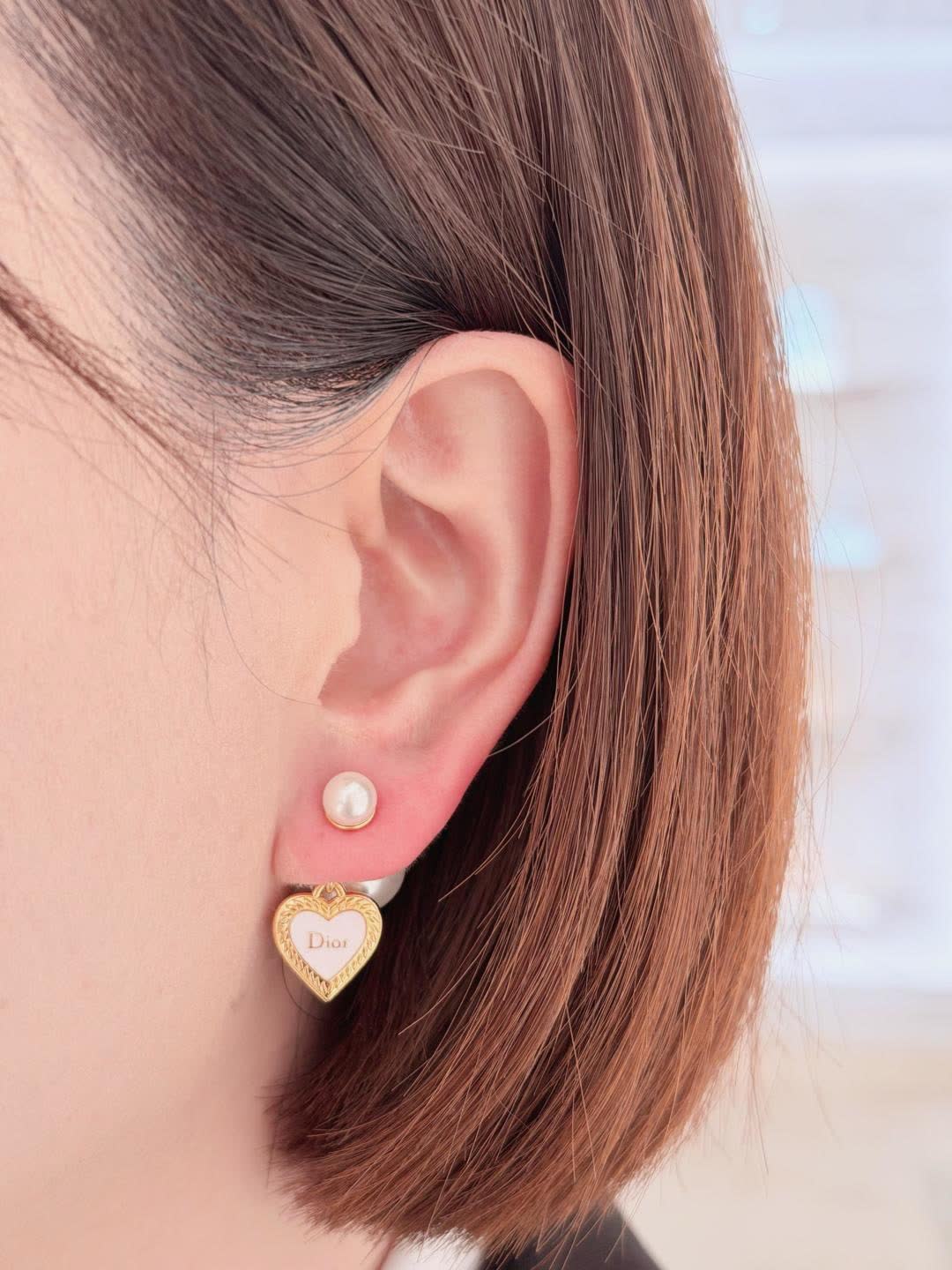 Dior Pearl Heart Earrings