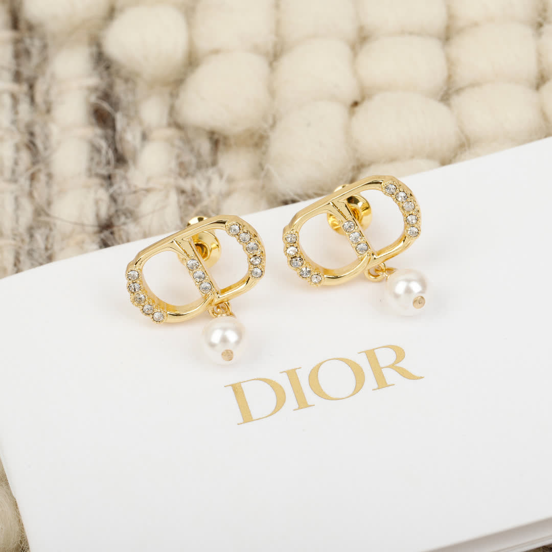 Dior Gold Crown Earrings