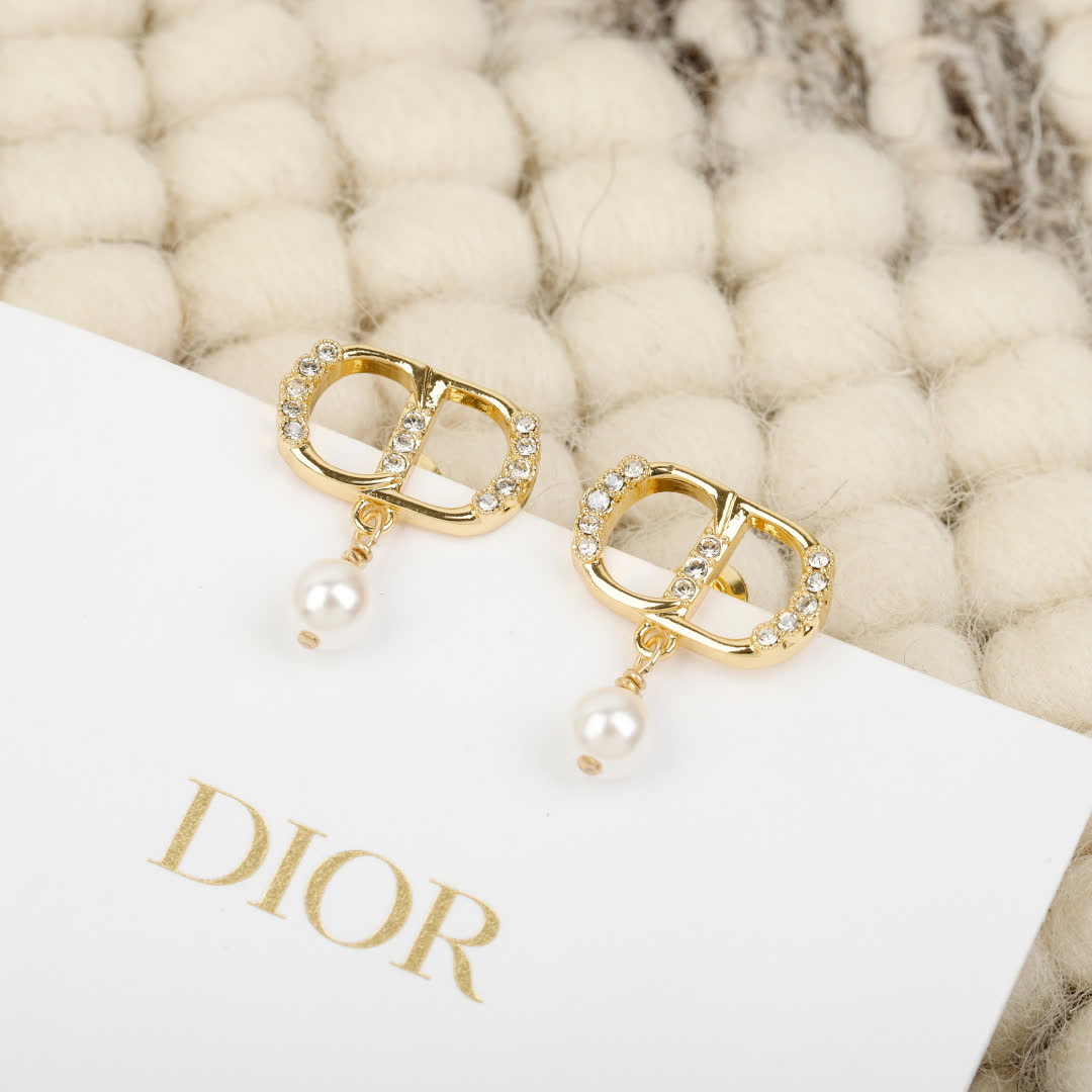 Dior Gold Crown Earrings