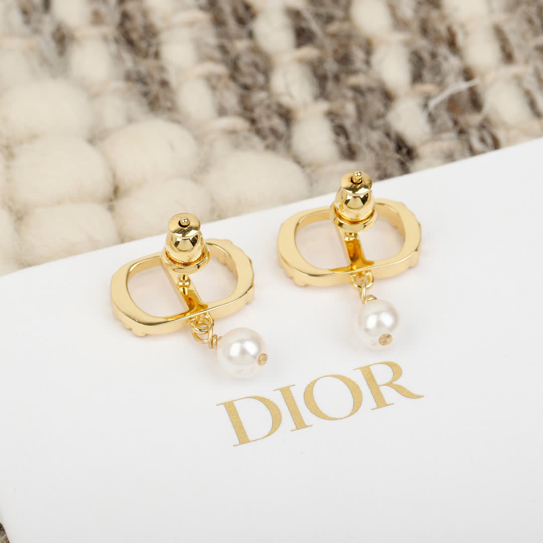 Dior Gold Crown Earrings